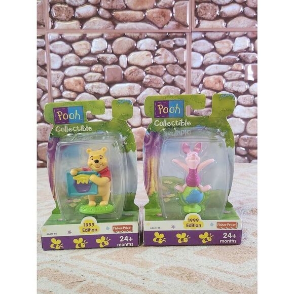 Vintage Pooh Collectible, 1999 Edition, Disney Pooh and  Piglet Figure, Fisher-P - Picture 1 of 7